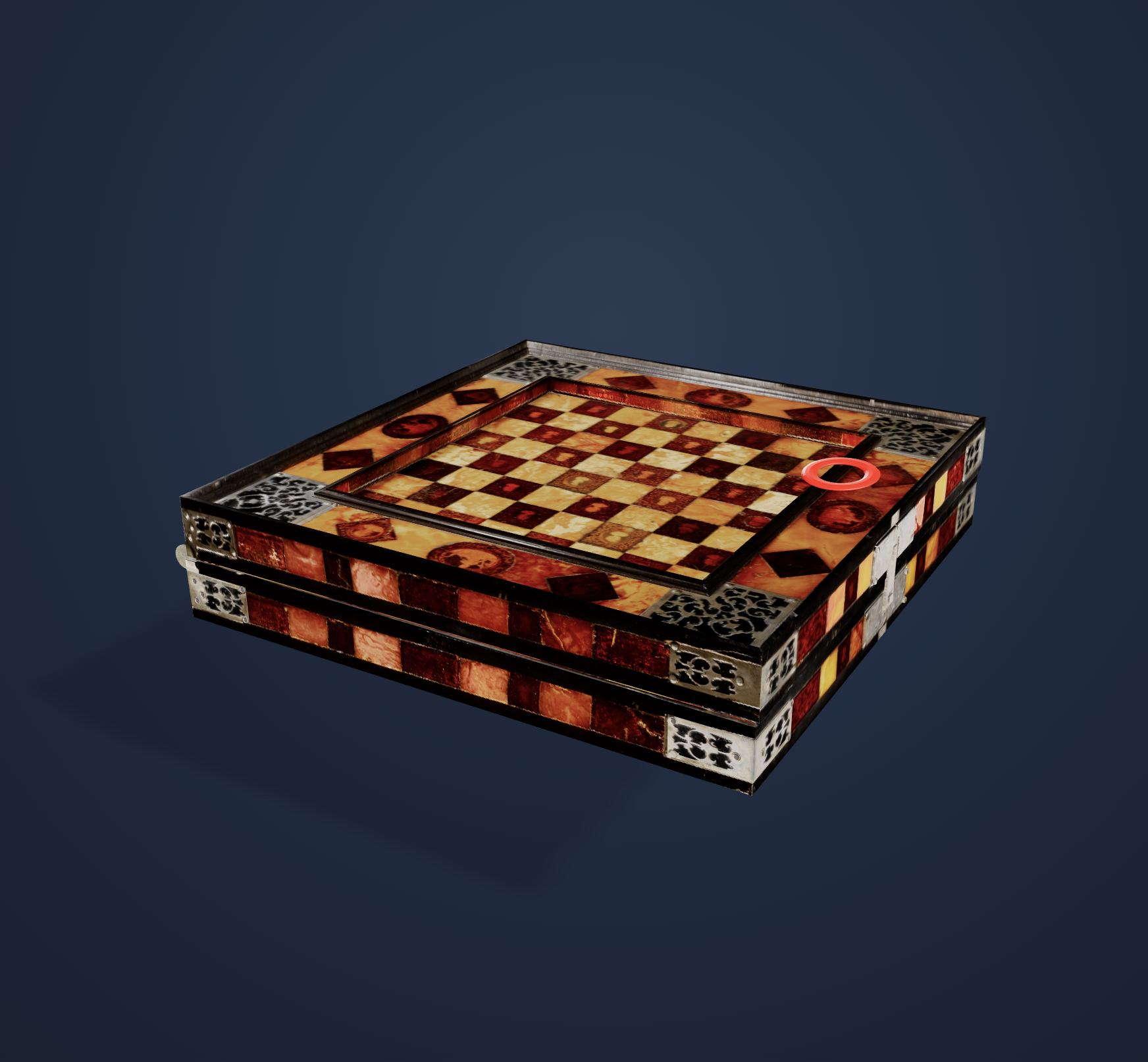 Brettspielkassette aus Bernstein